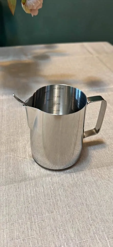 New Stainless Steel Milk Frother Pitcher & Stick 350ml/12oz