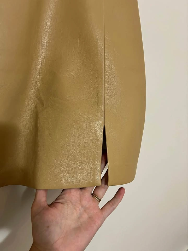 Wilfred vegan leather tan patio skirt - photo 2