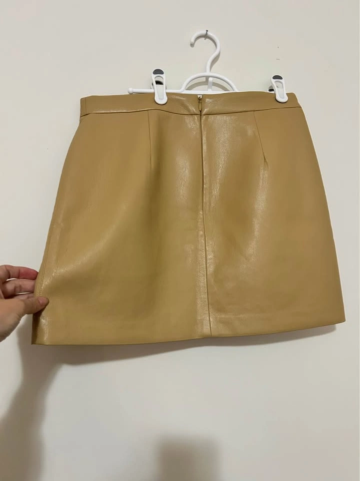 Wilfred vegan leather tan patio skirt - photo 3