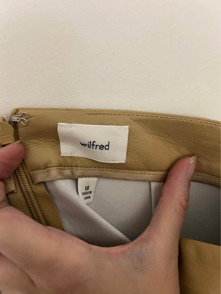 Wilfred vegan leather tan patio skirt - photo 4