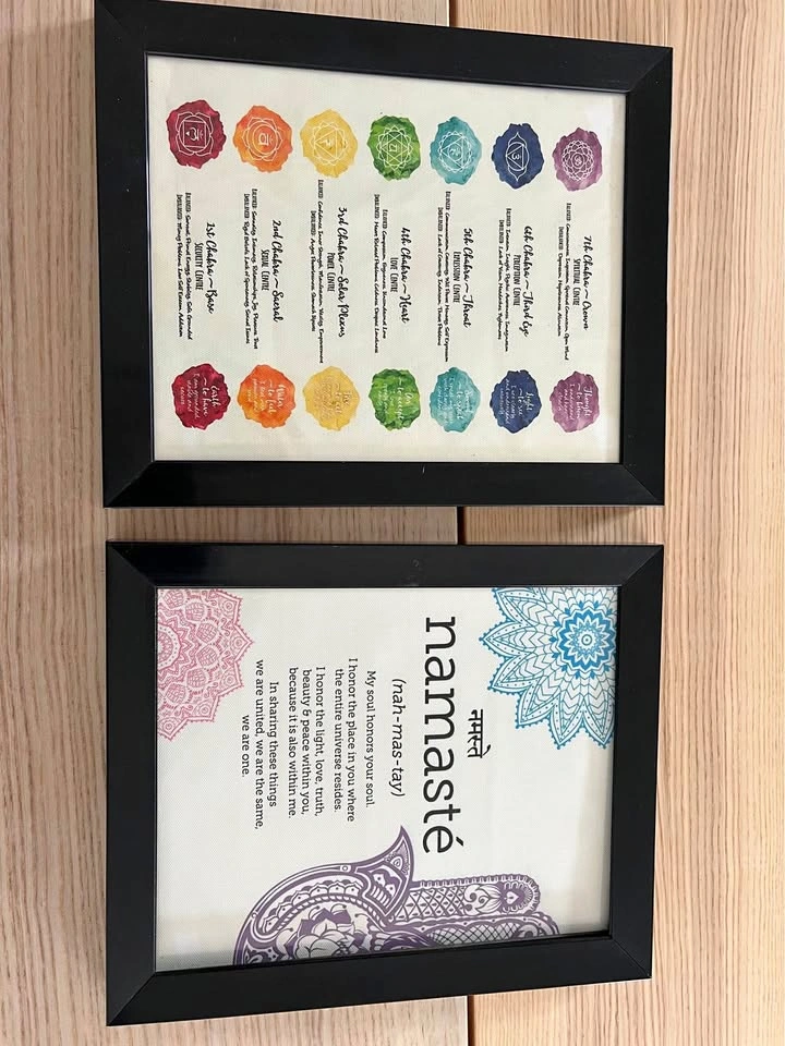Framed Yoga & Chakra Wall Art Set