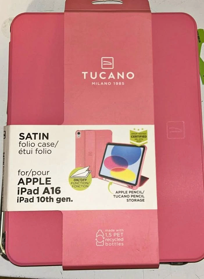 Tucano Pink Satin Folio Case for iPad 10th Gen