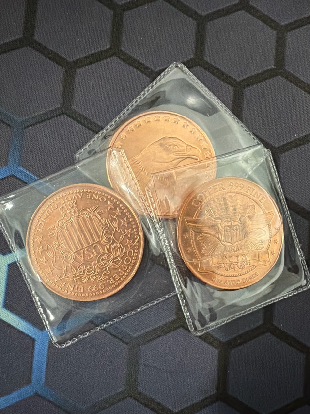 Copper coin one ounce