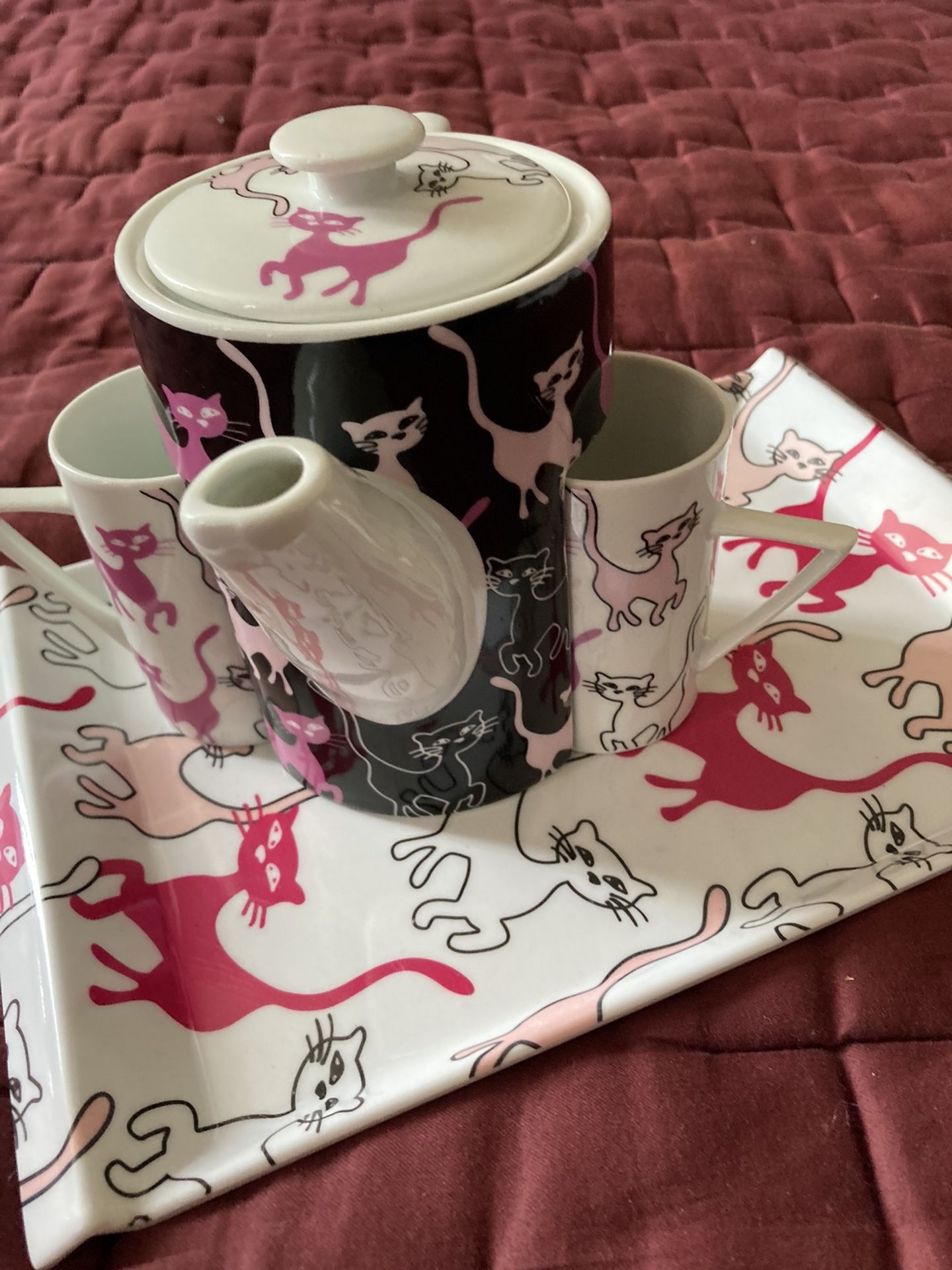 Porcelaine Tea pot with cups - photo 5