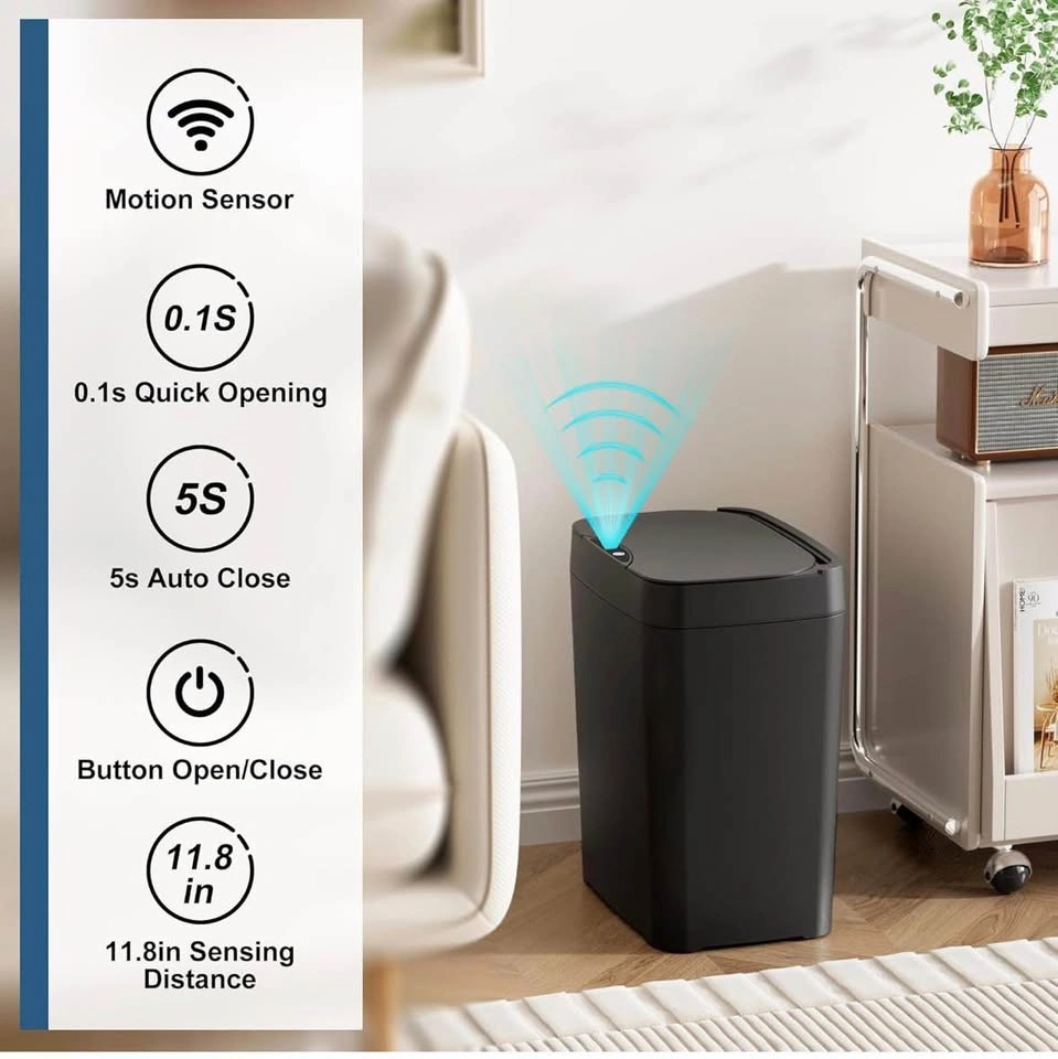 2 Pack Automatic Lit 2.7 Gal Trash Can, Smart Garbage Can Touchl - photo 3