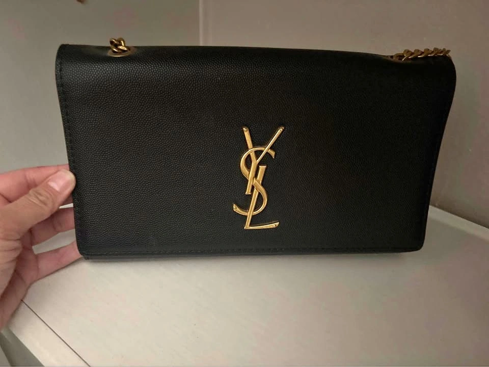 Black Gold Chain Evening Clutch / Crossbody Bag