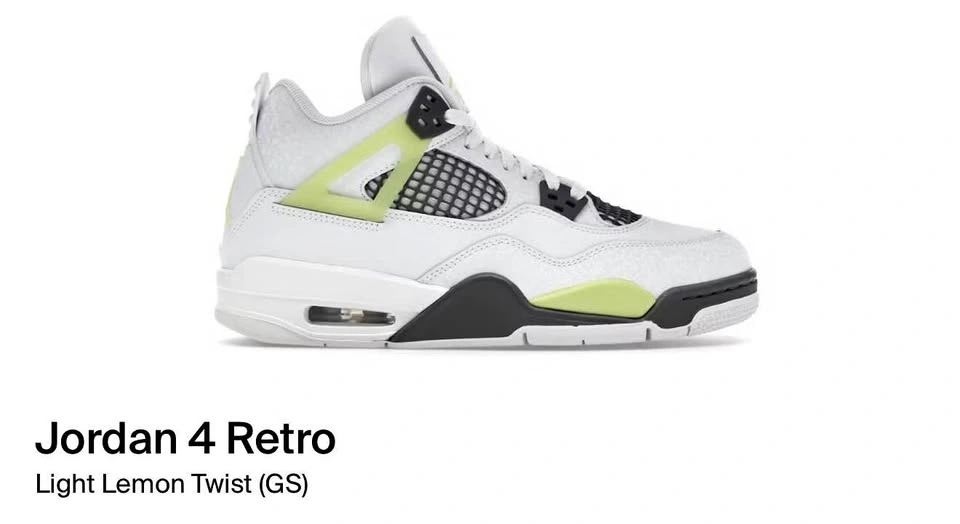 Jordan 4 Youth Sizes 5, 5.5, 6