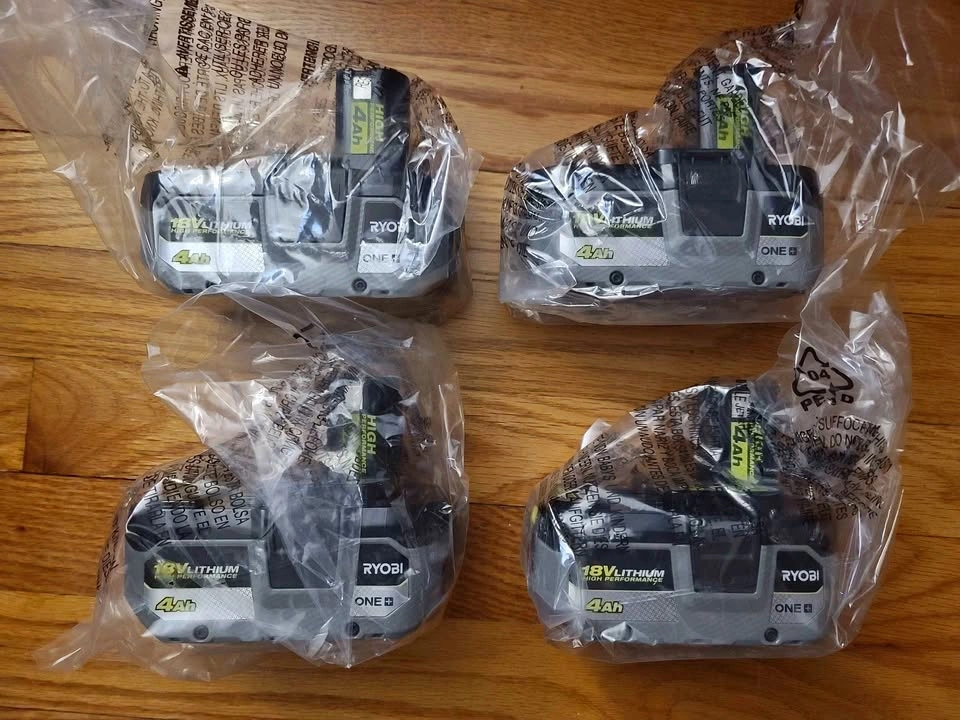 4 New Ryobi 18V ONE+ 4Ah High Performance Batteries