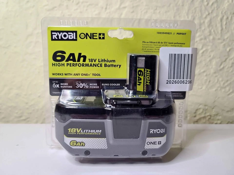 New RYOBI 18V ONE+ 6Ah High Performance Lithium-Ion Battery