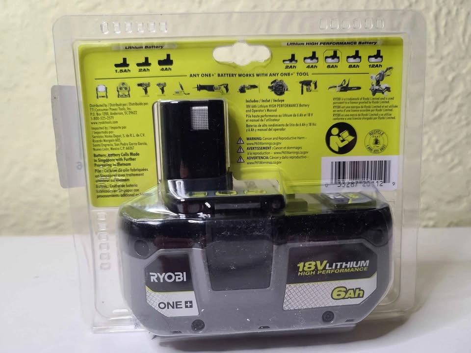 New RYOBI 18V ONE+ 6Ah High Performance Lithium-Ion Battery - photo 2
