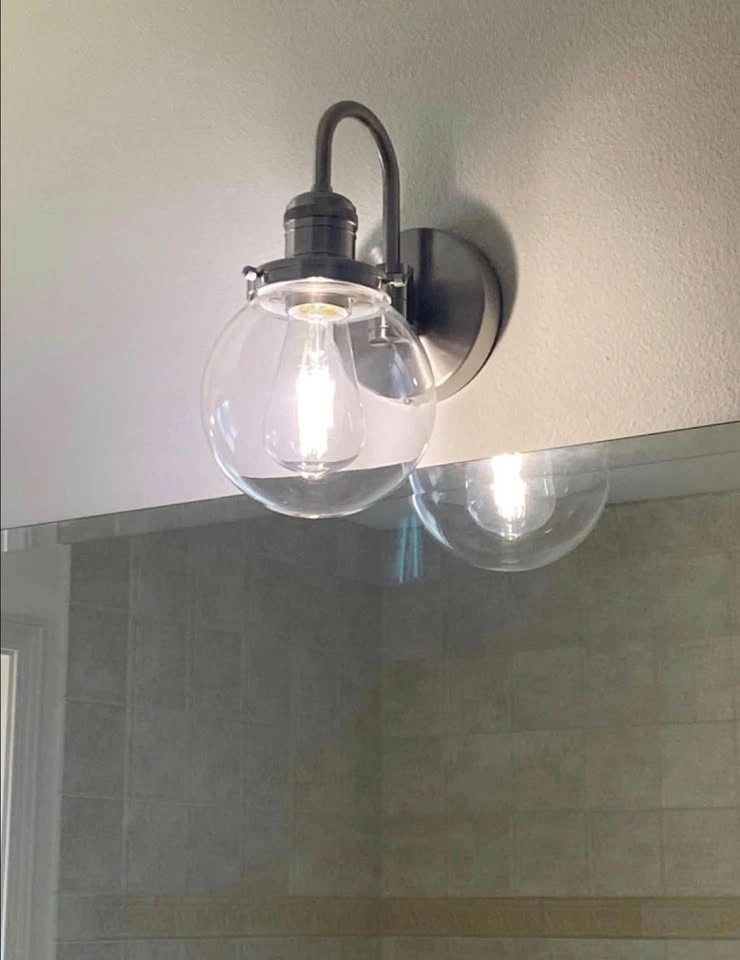 Black Industrial Wall Sconce Light – Vintage Bathroom Lamp - photo 3