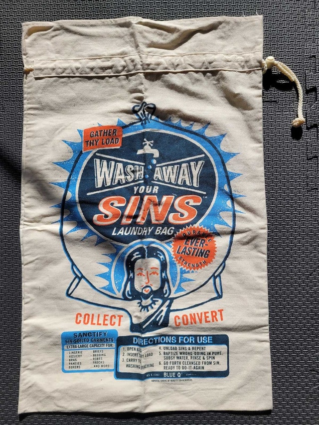 Vintage "Wash Away Your Sins" Laundry Bag by Blue Q