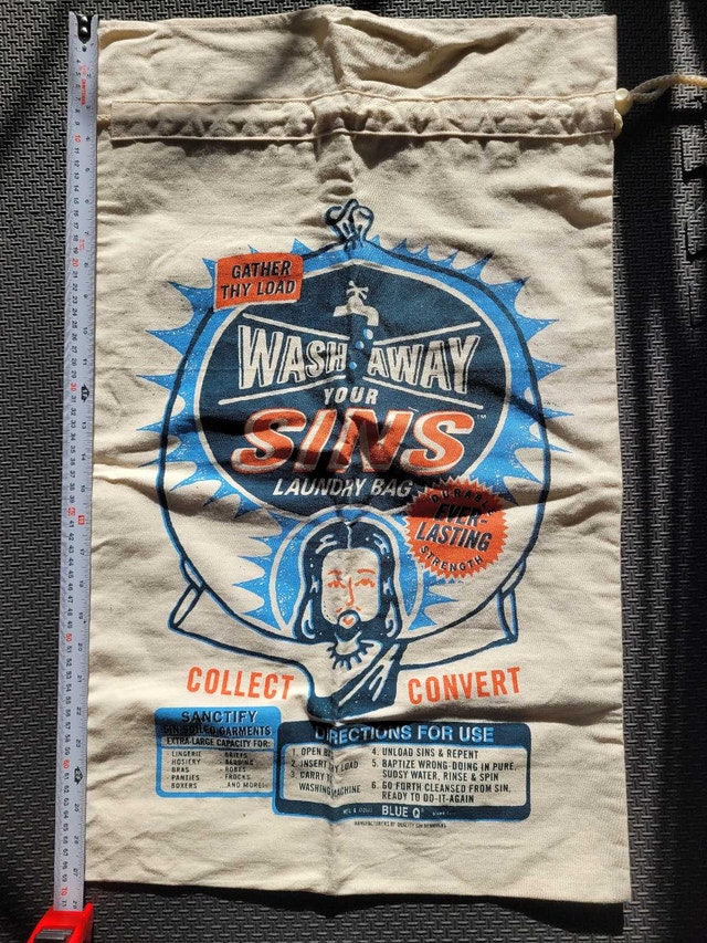 Vintage "Wash Away Your Sins" Laundry Bag by Blue Q - photo 4