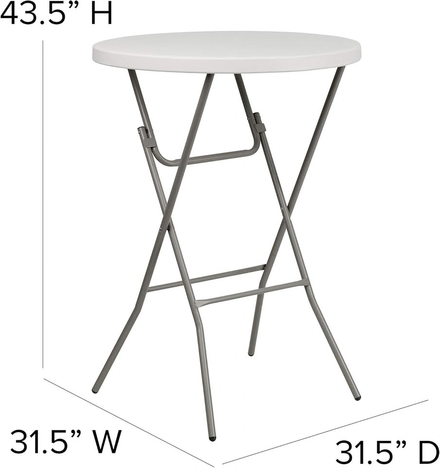 4x Flash Furniture 31.5” Round Bar Height Folding Table - White - photo 5