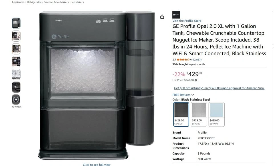 GE Profile Opal 2.0 XL Ice Maker - 1 Gallon Tank, WiFi (New) - photo 2