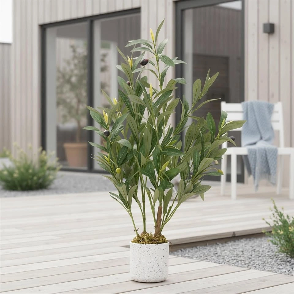 GAOMON 24" Artificial Olive Tree with White Planter - photo 2
