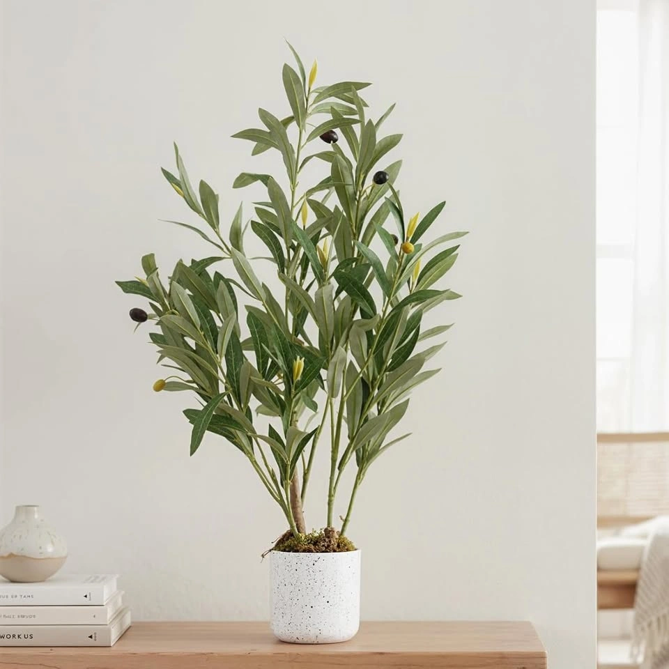 GAOMON 24" Artificial Olive Tree with White Planter - photo 3