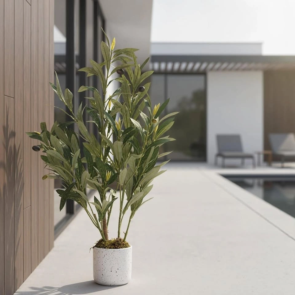 GAOMON 24" Artificial Olive Tree with White Planter - photo 4