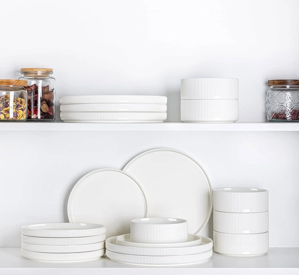 TheTerra 24-Piece Ceramic Dinnerware Set – Service for 8 – Brigh - photo 2