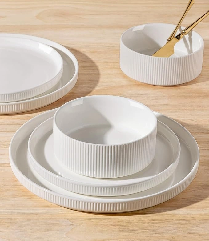 TheTerra 24-Piece Ceramic Dinnerware Set – Service for 8 – Brigh - photo 3