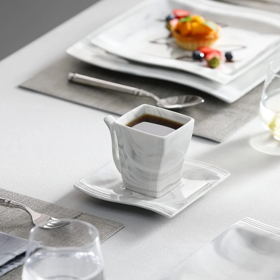 MALACASA 30-Piece Porcelain Dinnerware Set for 6 – Square Plates - photo 3
