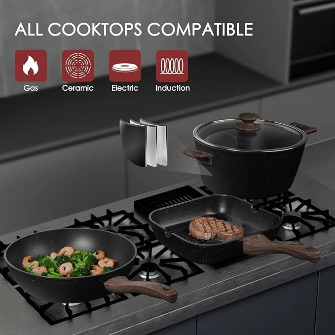 Kikcoin 31-Piece Nonstick Cookware Set – Pots & Pans with Utensi - photo 5