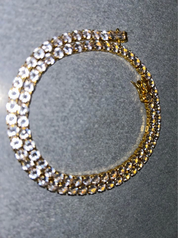 18” Gold CZ Tennis Chain 💎 Super Iced Out ✨ - photo 3