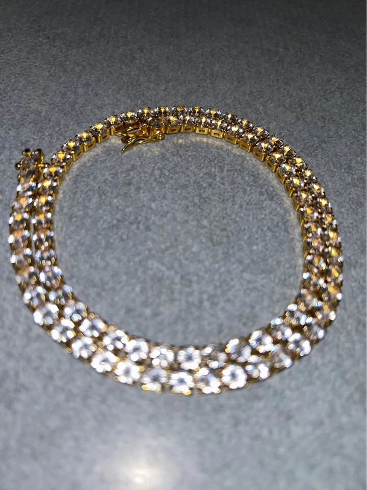 18” Gold CZ Tennis Chain 💎 Super Iced Out ✨ - photo 4