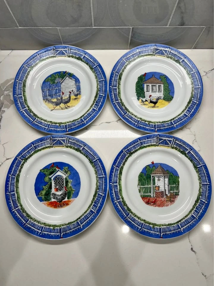 Andrea by Sadek Williamsburg Plates - Set of 4 Farmhouse