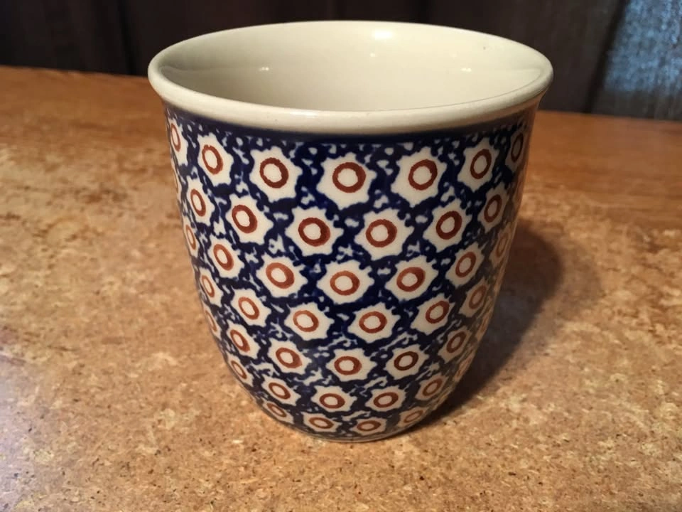 VINTAGE BOLESLAWIEC POLISH FLORAL DAISY DESIGN POTTERY MUG/CUP - photo 2