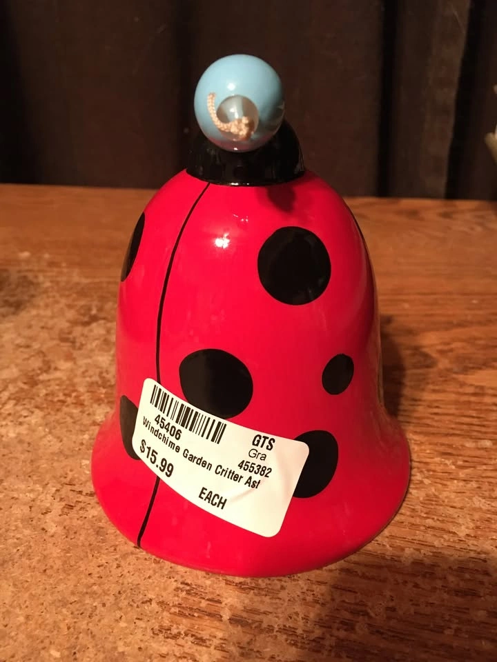 Ladybug Windchime Garden Critter Ceramic Garden Decor - photo 2