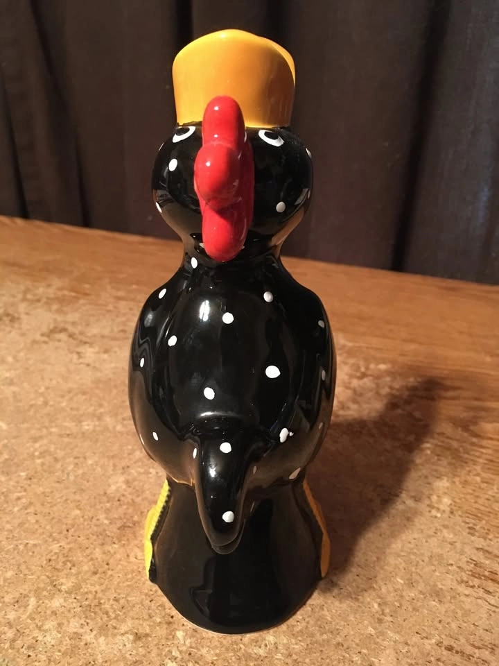 McNutts Dept 56 1988 Black Polka Dot Rooster Candle Holder - photo 3