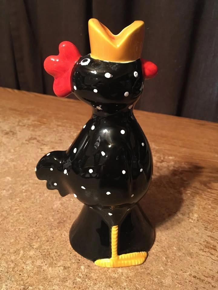 McNutts Dept 56 1988 Black Polka Dot Rooster Candle Holder - photo 4