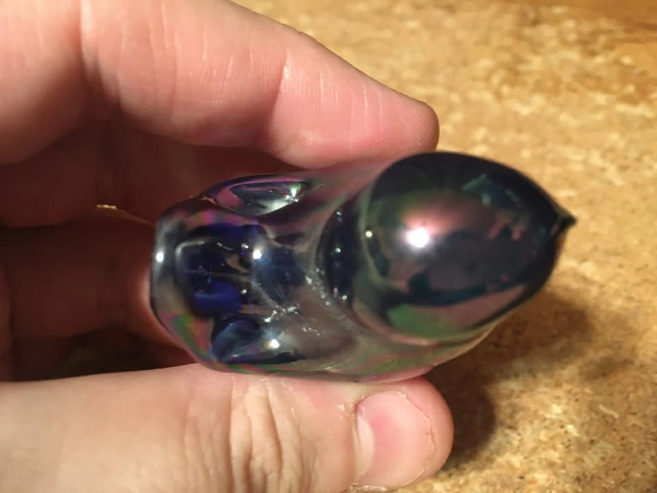 1990 Rainbow Bird Bluebird Leo Ward Carnival Glass 2" - photo 5