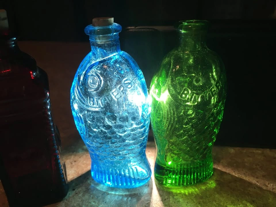 LOT OF 3 DR. FISCH'S BITTERS GLASS FISH BOTTLES WHEATON BERRING' - photo 3