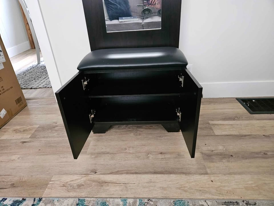 Hall Tree with Mirror and Storage Bench - photo 2