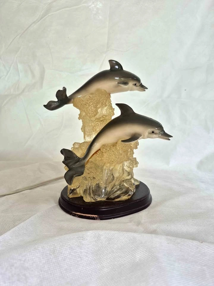 Dolphin lamp rare vintage works