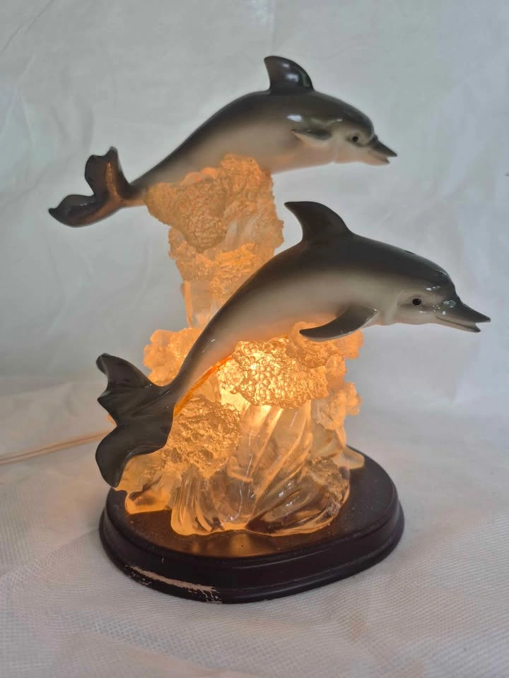Dolphin lamp rare vintage works - photo 2