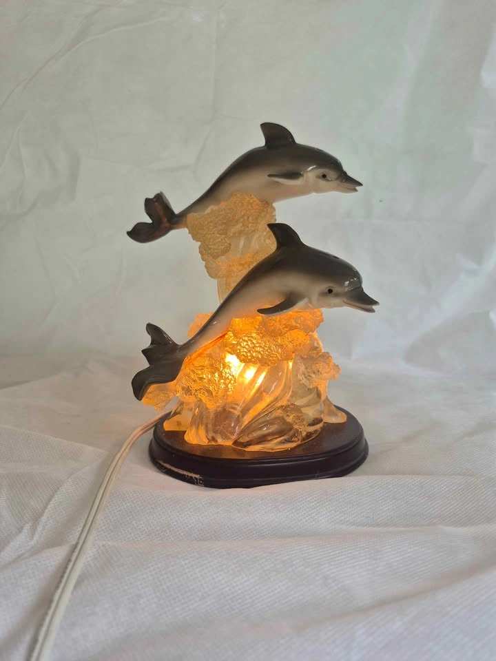 Dolphin lamp rare vintage works - photo 5