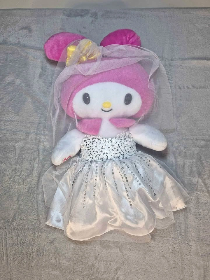 Build a bear My Melody with wedding dress outfit and veil.