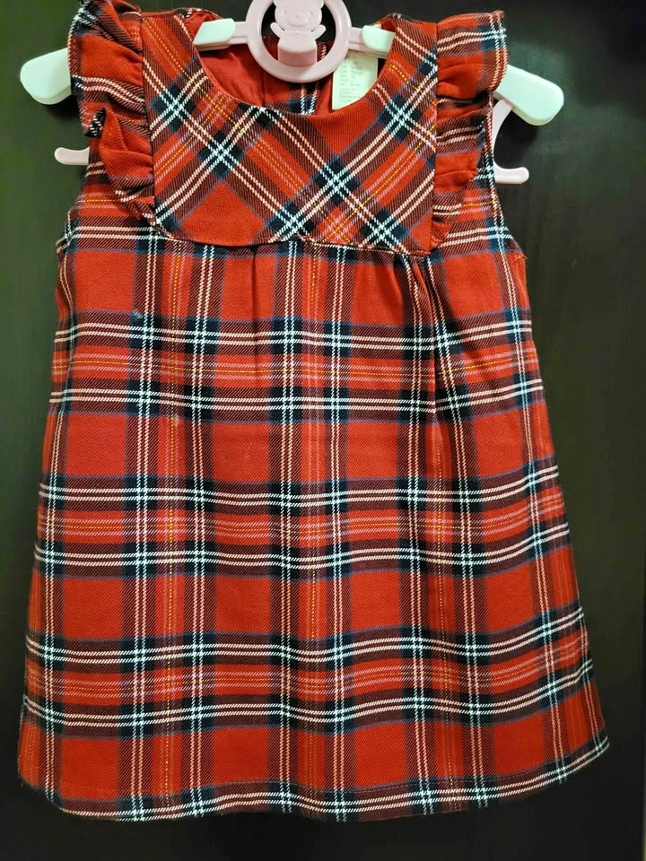 H&M Red Plaid Baby Dress 6-9M