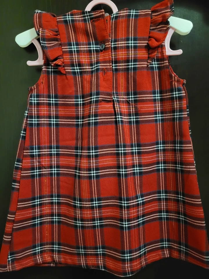 H&M Red Plaid Baby Dress 6-9M - photo 2