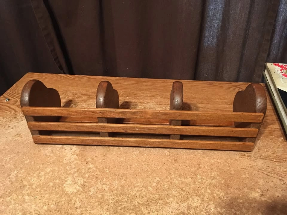 Vintage Wood Heart Corner Shelf - 4 Tier - photo 2