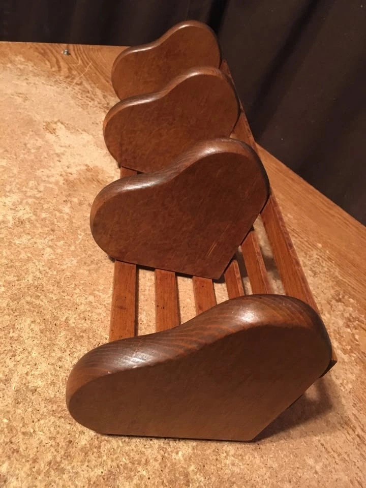 Vintage Wood Heart Corner Shelf - 4 Tier - photo 4
