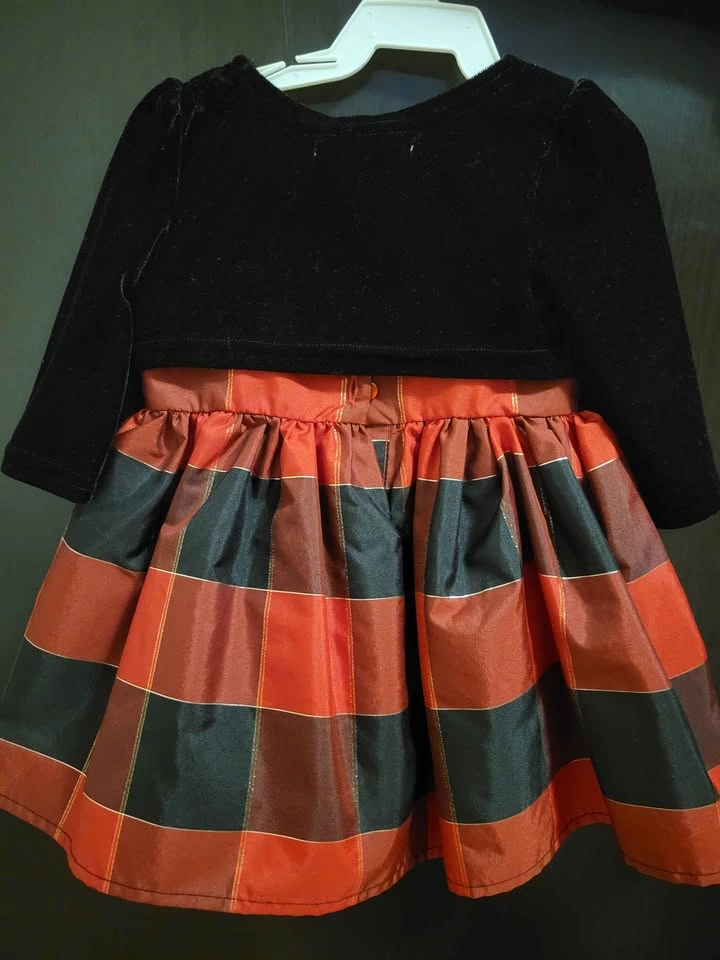 George Baby 6-12M Plaid Dress with Black Velvet Bolero - photo 2