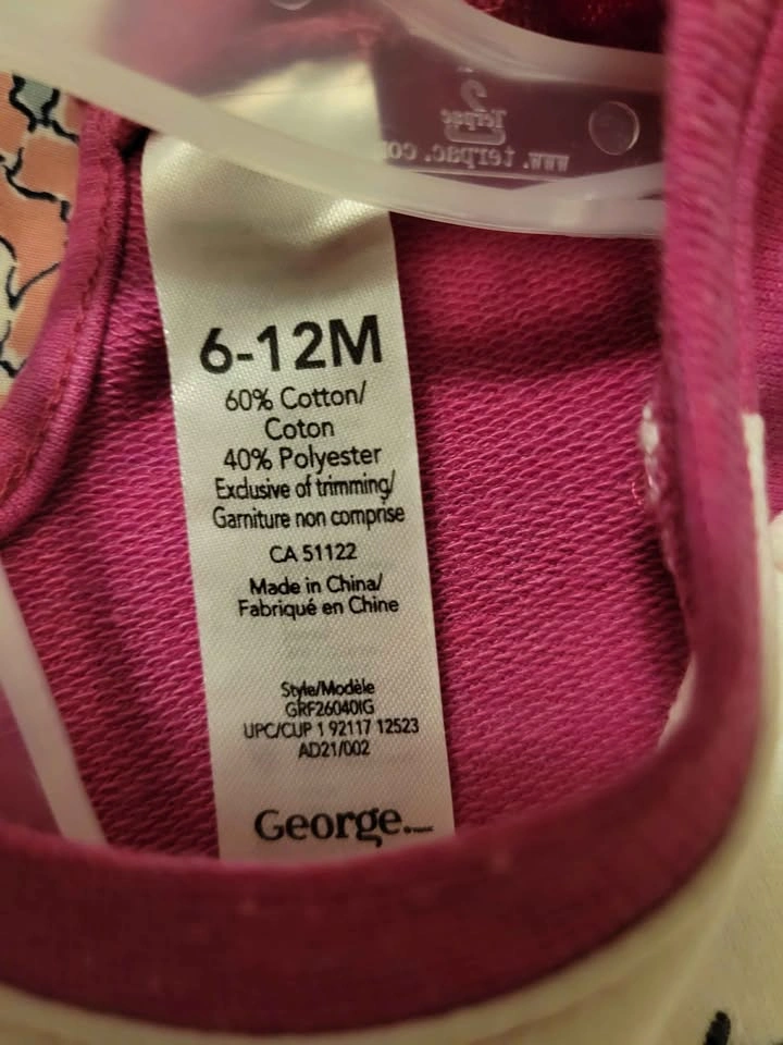 George Baby Pink Cat Face Dress 6-12M - photo 3