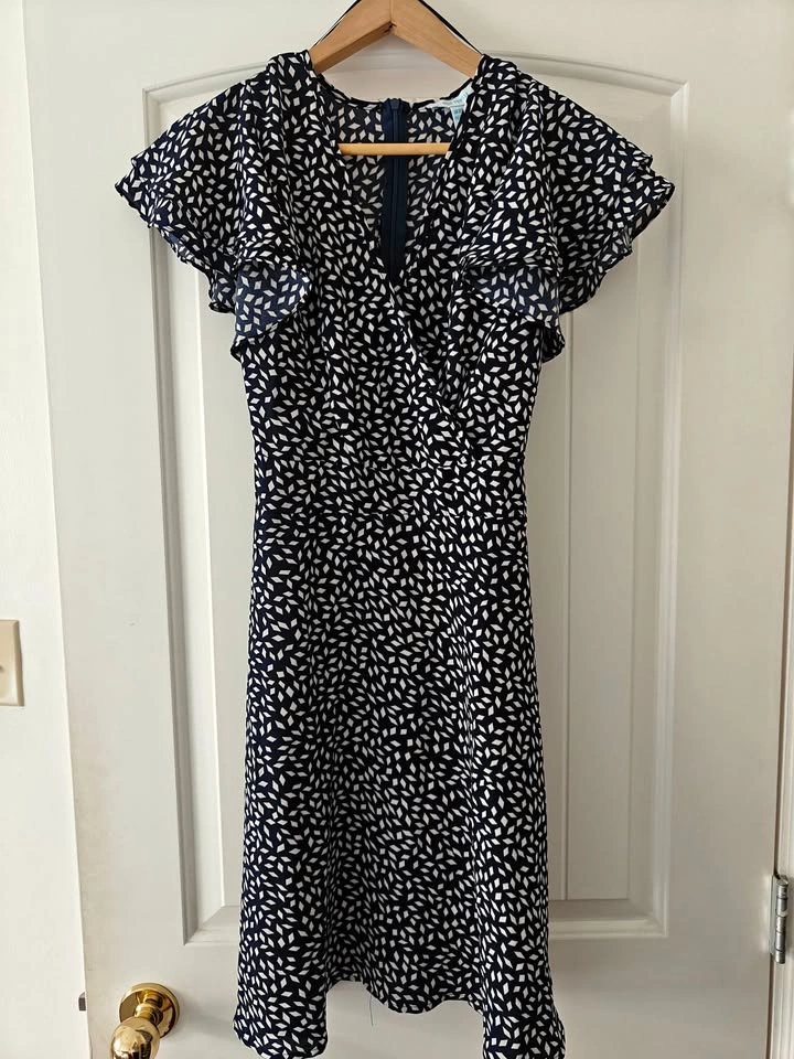 Navy and White Short Dress Size 8