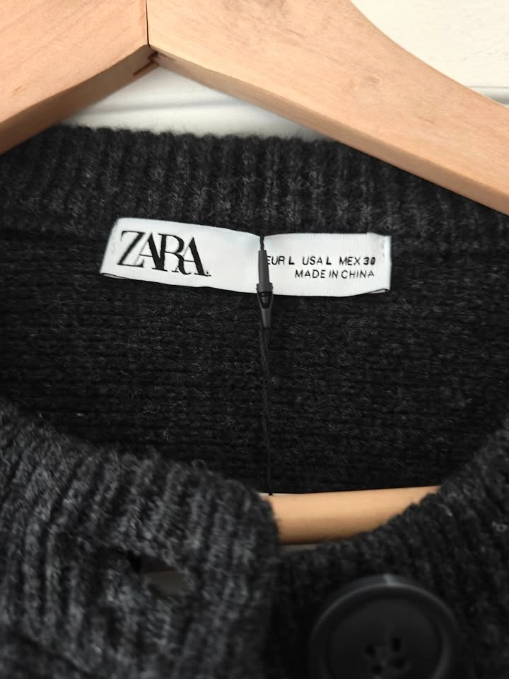 100% Wool Zara Cardigan Size L - photo 2