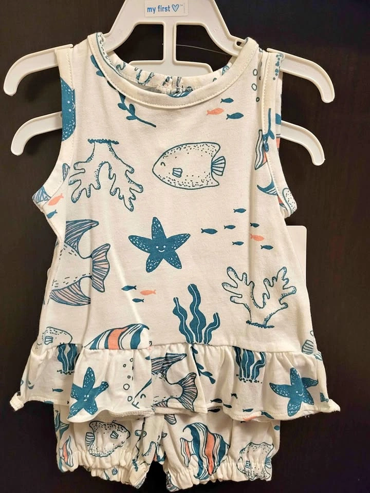 Carter's 9 months 2-piece ocean print baby outfit