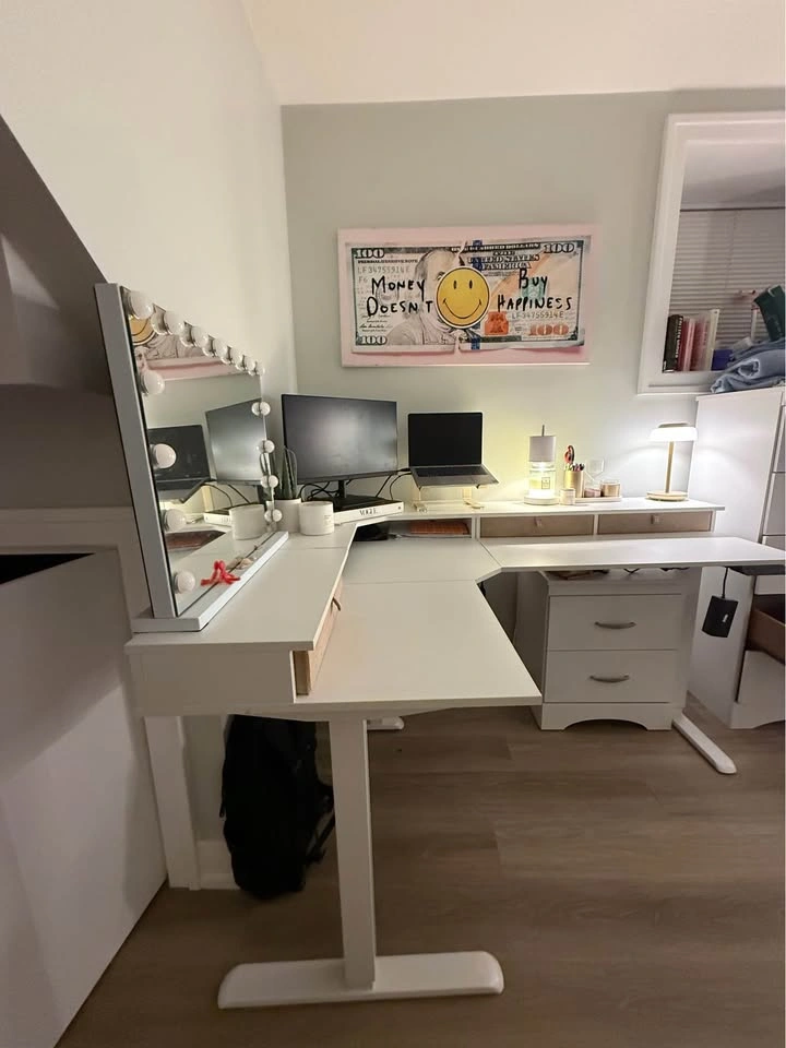 Fezibo Triple Motor L Shaped Standing Desk White 63"x48" - photo 2
